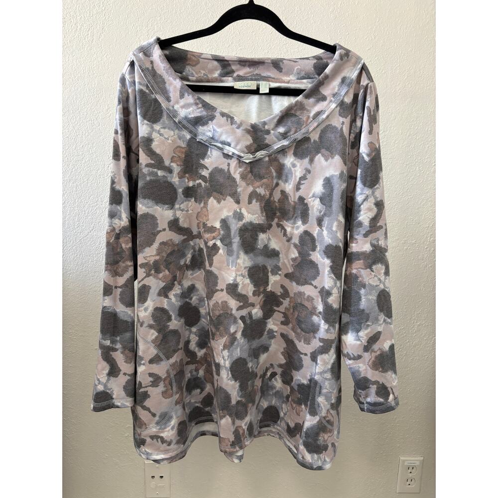 LOGO Lori Goldstein Pullover Top Plus Size 2X Fleece Lined